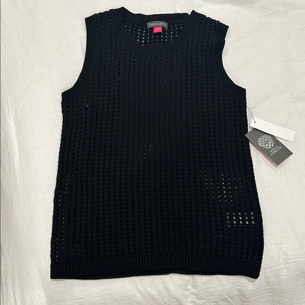 Vince Camuto Black Knit Sweater Vest
